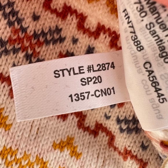 Madewell Short sleeved Cream Multicolor Knit Fringe Sweater Tee, S - Picture 8 of 11